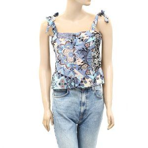 Odd Molly Anthropologie Soul Mate Buttondown Tank Blouse Top Printed S-1